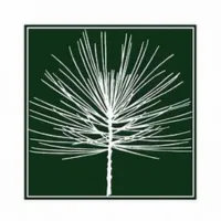 A white pine leaf on dark green background - logo of the Pound Ridge Land Conservancy.