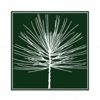 The logo for the Pound Ridge Land Conservancy, a white tree on a dark green background.