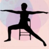 Person on chair in a Yoga pose.