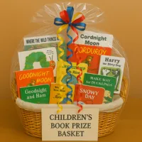 A gift basket of children's books 