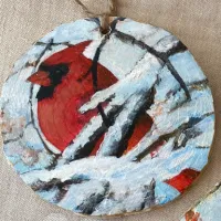 Ornament design with a cardinal.