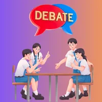 teenagers debating at a table