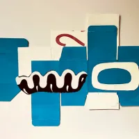 Blue & white collage.