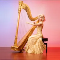 Performer playing harp..