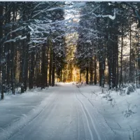 Snow covered road.