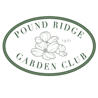 Pound Ridge Garden Club logo - flowers in the center of a green oval