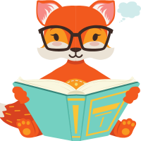 fox reading a book