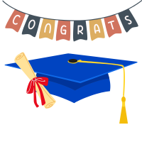 graduation cap diploma congratulations banner